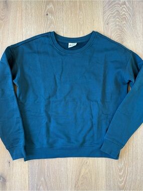 NWOT Pact Crewneck Sweatshirt Size Medium Teal Blue Organic Cotton